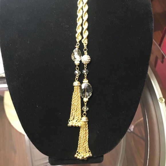 Gold Tone Tassel Necklace - Picture 4 of 4